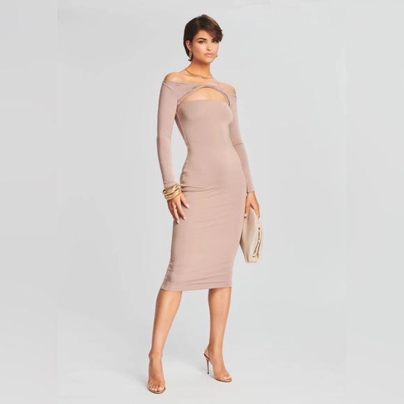 Ser.o.ya irene dress in dark beige - Picture 1 of 7